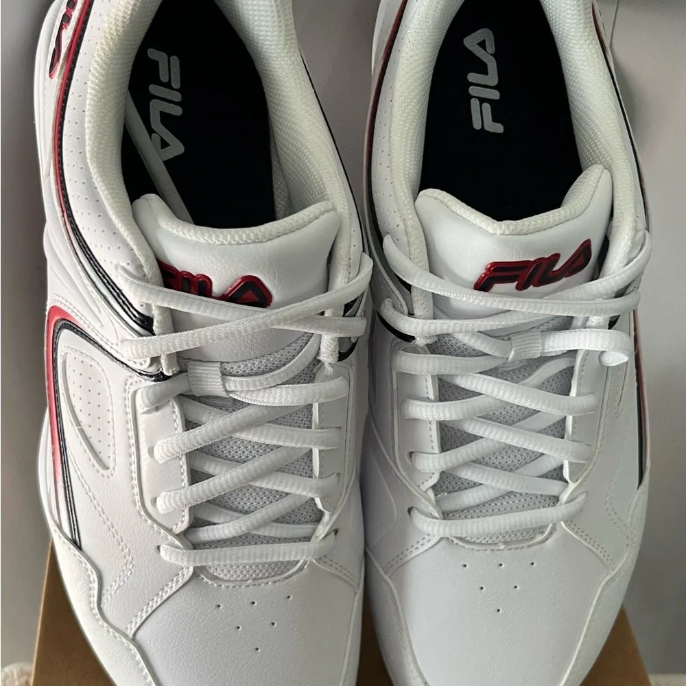 FILA White Sneakers‎ with Red & Navy Trim